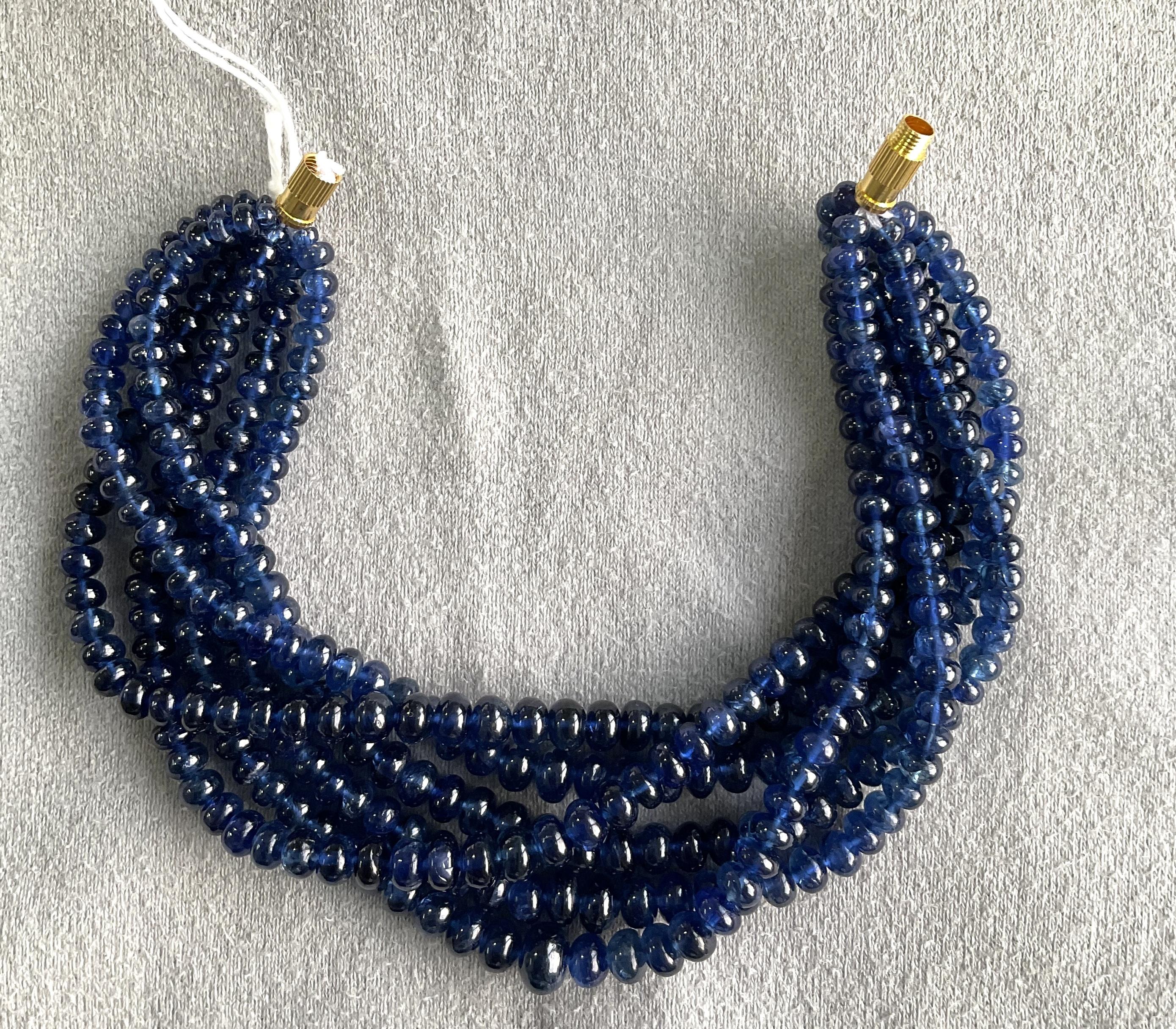 270.70 Carats Blue Sapphire Beaded gem Quality Necklace no heat burmese sapphire For Sale 3