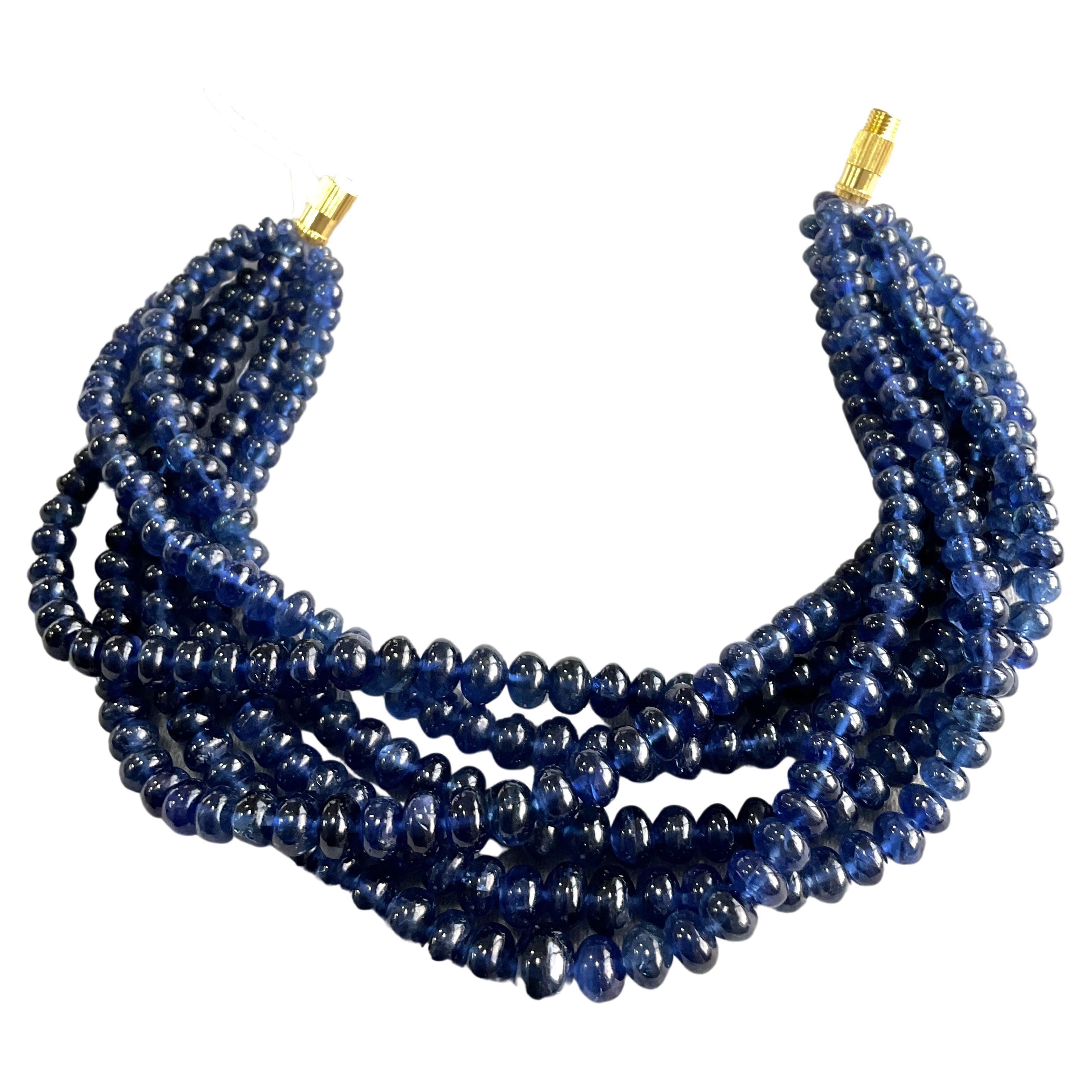 270.70 Carats Blue Sapphire Beaded gem Quality Necklace no heat burmese sapphire For Sale