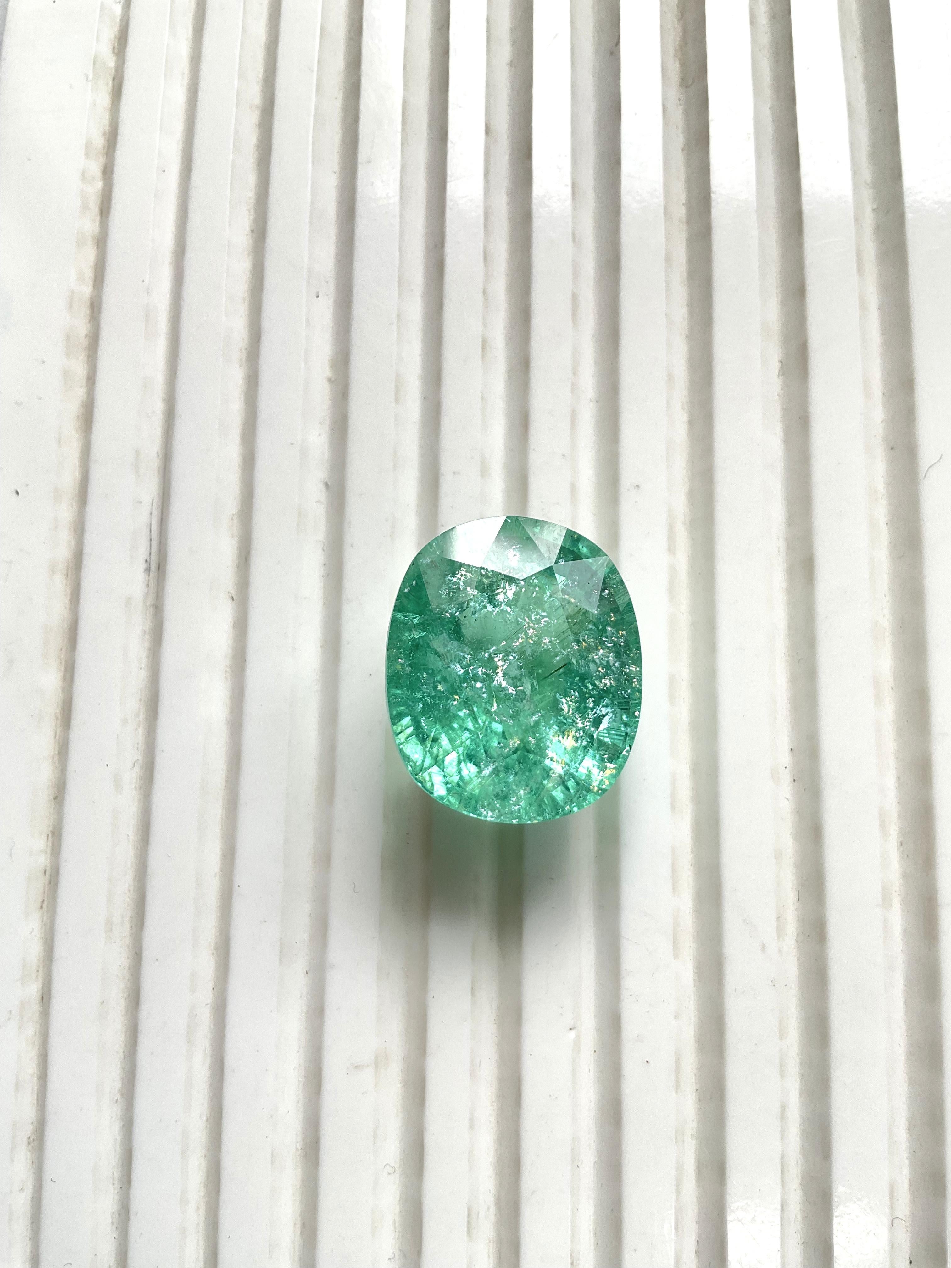 27.08 Carats Green Paraiba Tourmaline Oval Cut Stone Fine Jewelry Natural Gem en vente 3