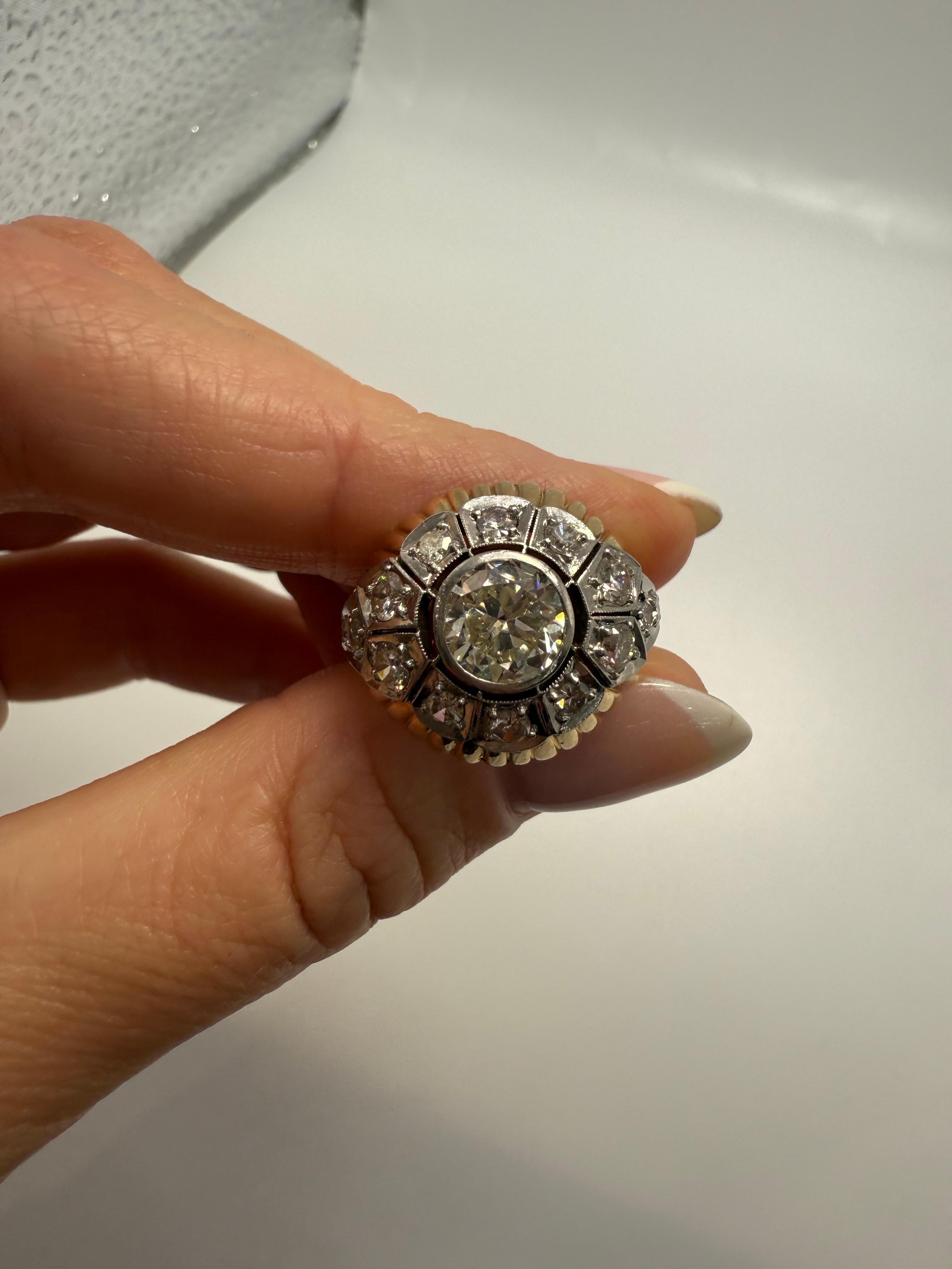 2,70ct Diamantring 18KT Gold antikes Design Jahr unbekannt im Angebot 5