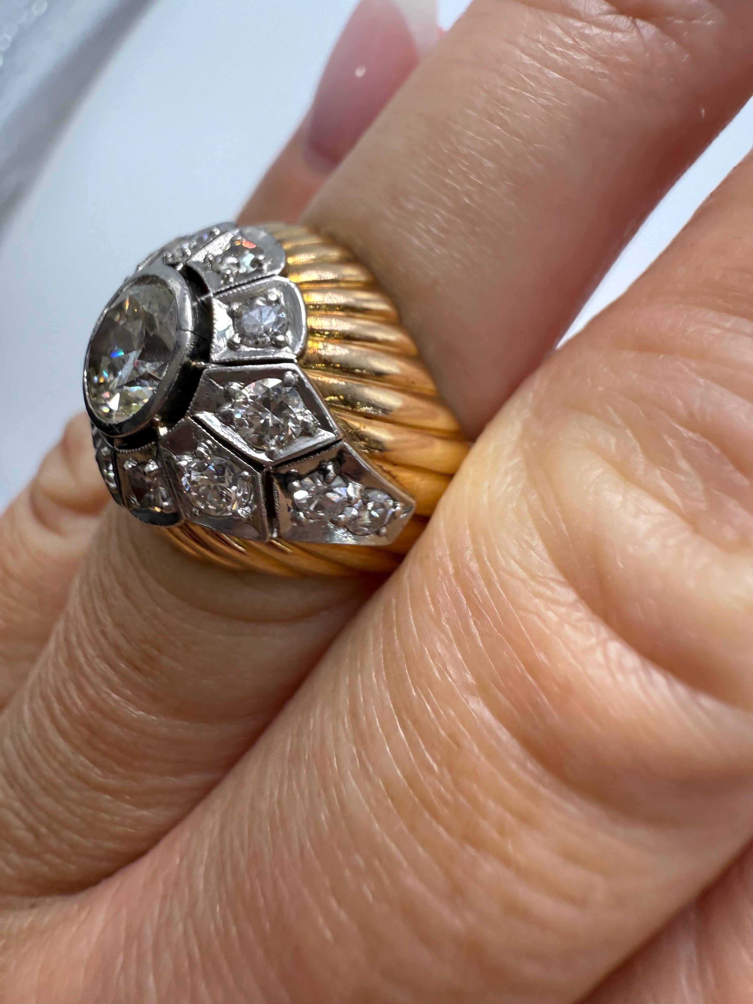 2,70ct Diamantring 18KT Gold antikes Design Jahr unbekannt für Damen oder Herren im Angebot