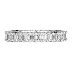 2.70ct Emerald Cut Diamond Eternity Band in 18k White Gold
