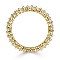 Fascia per l'eternità con diamante taglio smeraldo da 2,70 centesimi in oro giallo 18 carati