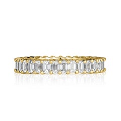 2.70ct Emerald Cut Diamond Eternity Band in 18k Yellow Gold