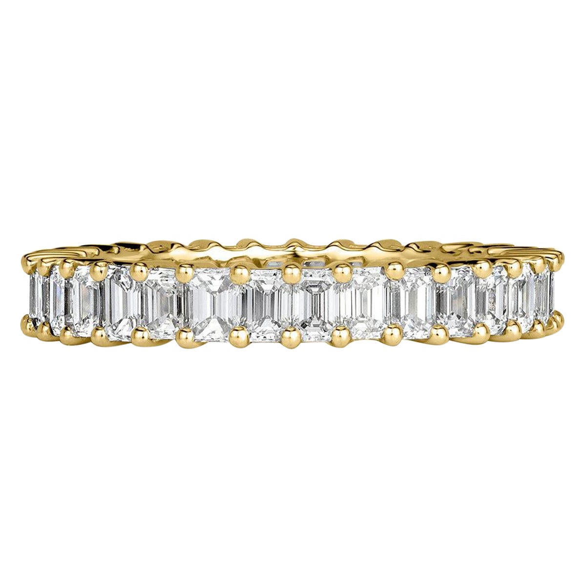 2.70ct Emerald Cut Diamond Eternity Band in 18k Yellow Gold