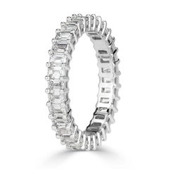 2.70ct Emerald Cut Diamond Eternity Band in Platinum