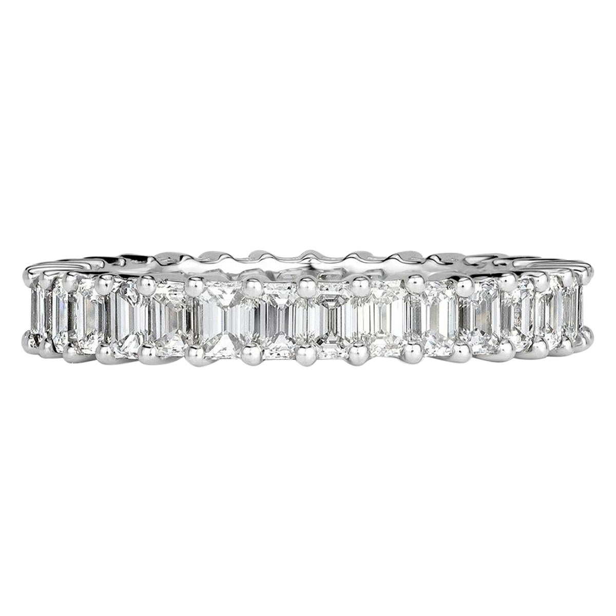 2.70ct Emerald Cut Diamond Eternity Band in Platinum