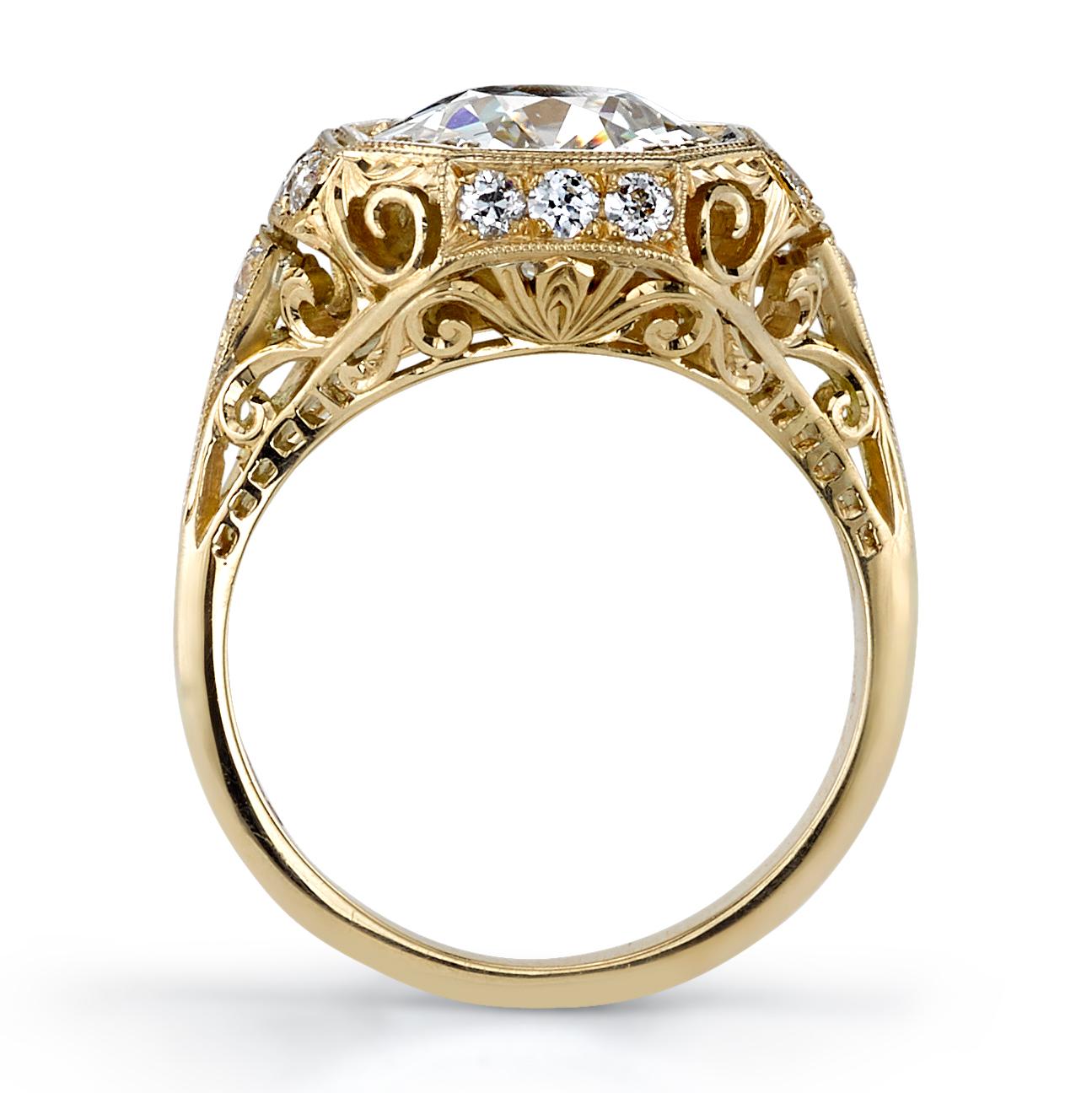 2.70 Carat GIA Certified Old European Cut Diamond 18 Karat Yellow Gold Ring In New Condition In Los Angeles, CA