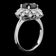 2.70ct Natural Black and White Diamond 14k Solid White Gold Ring
