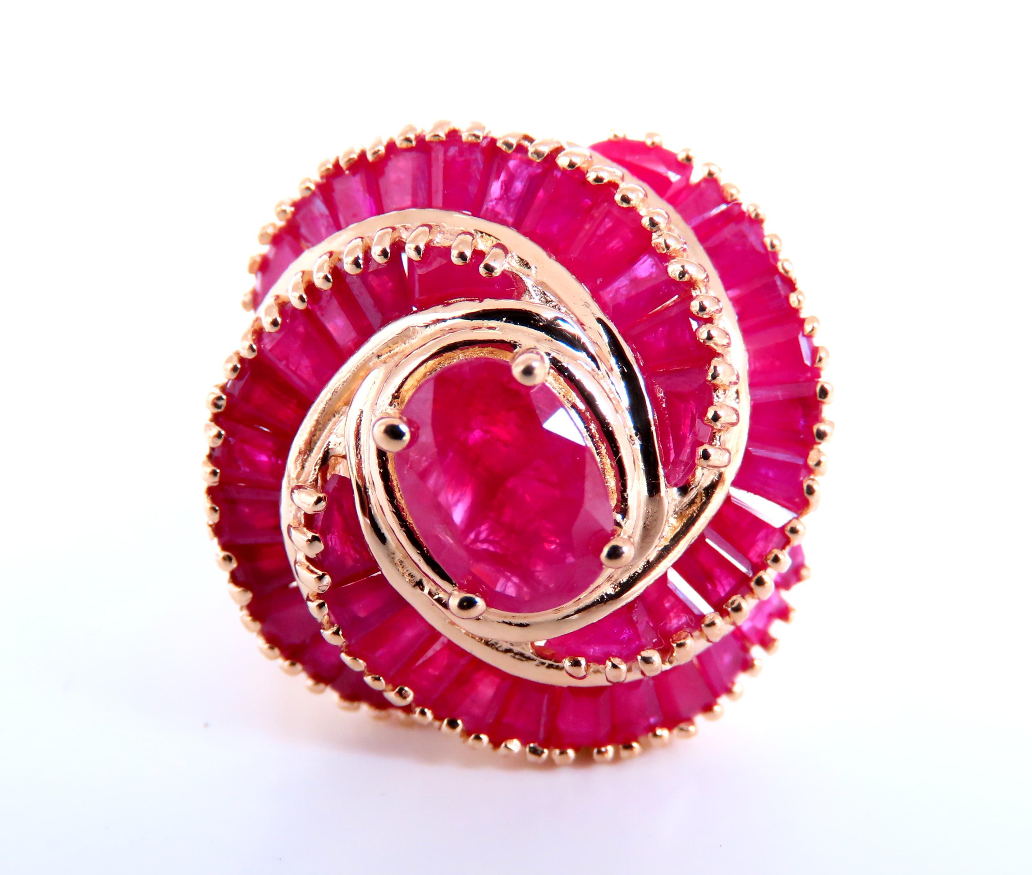 Anello di dichiarazione Ballerina da cocktail con diamante e rubino naturale da 2,70 carati in oro 14kt 65442 1