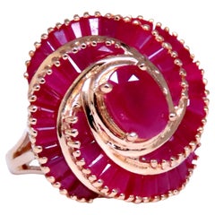 Bague cocktail Ballerina Statement Ring en or 14 carats avec rubis naturel de 2,70 carats et diamants 65442