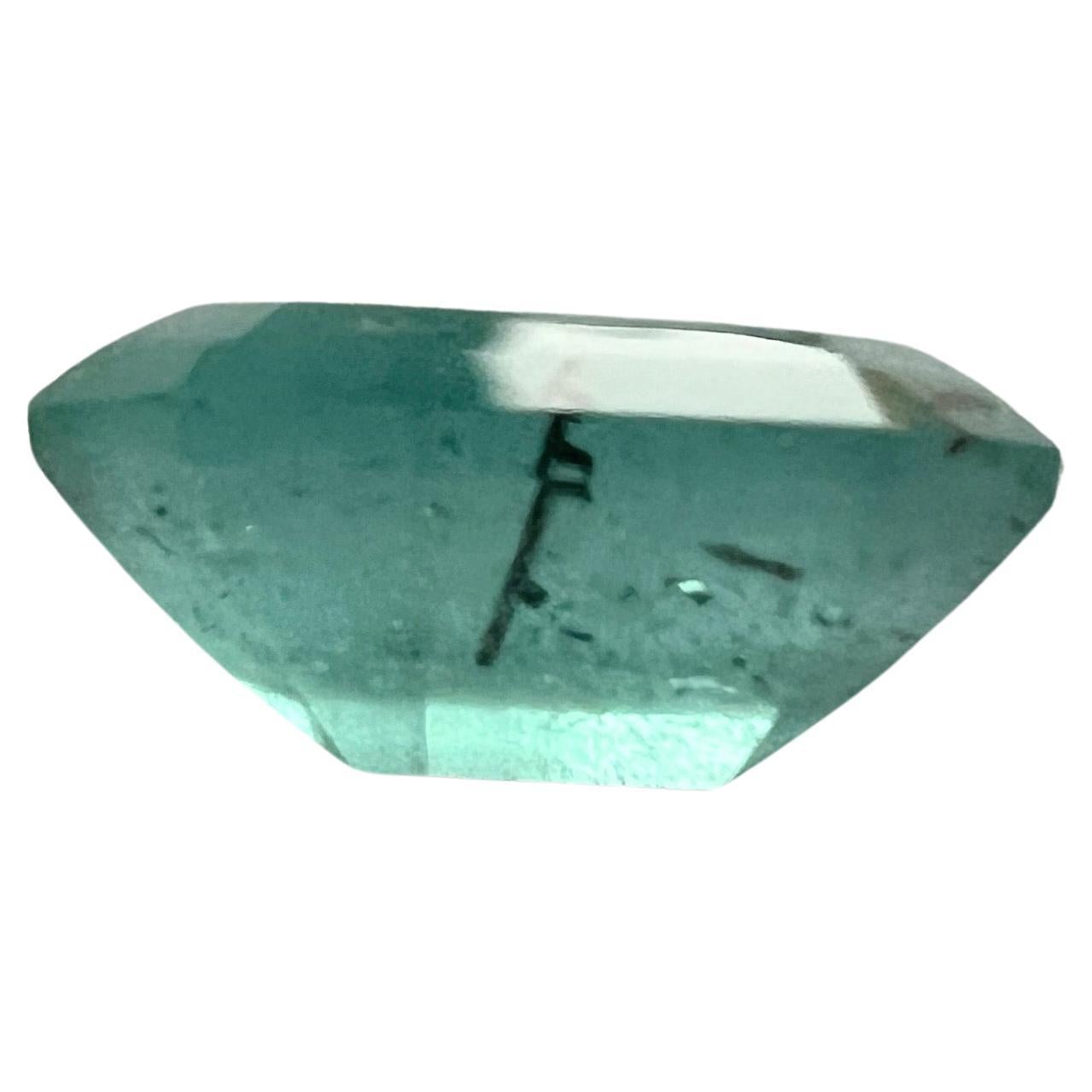 2.70ct NON-OILED NATURAL BLUE GREEN EMERALD Edelstein (Smaragdschliff) im Angebot