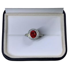 2.70ct Ruby burma and diamond engagement ring in 18k white gold.
