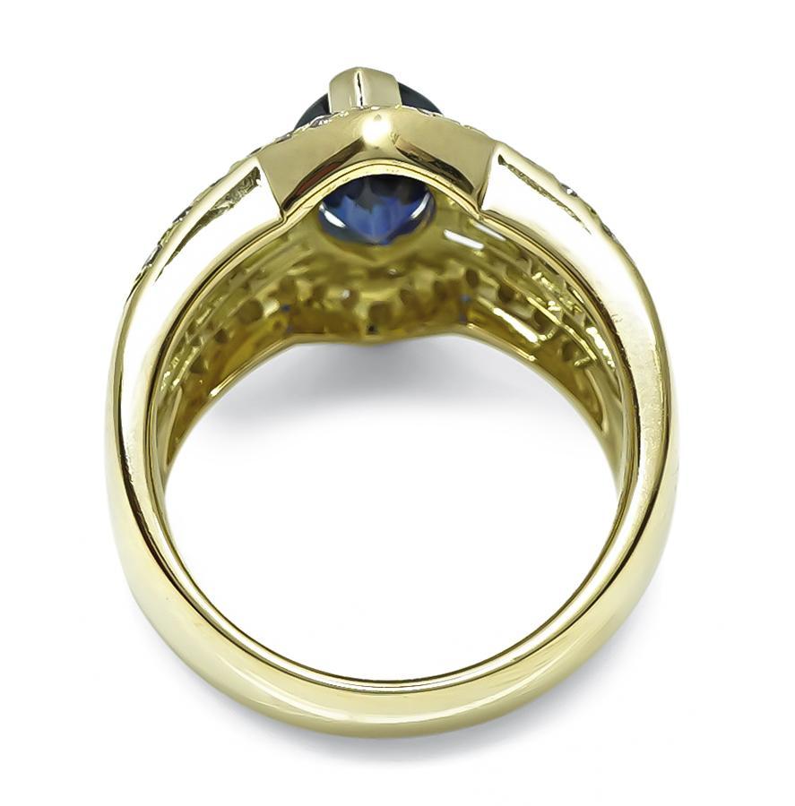 2,70ct Saphir 1,66ct Diamant und Fancy Color Pink Diamond Goldring im Zustand „Gut“ im Angebot in New York, NY