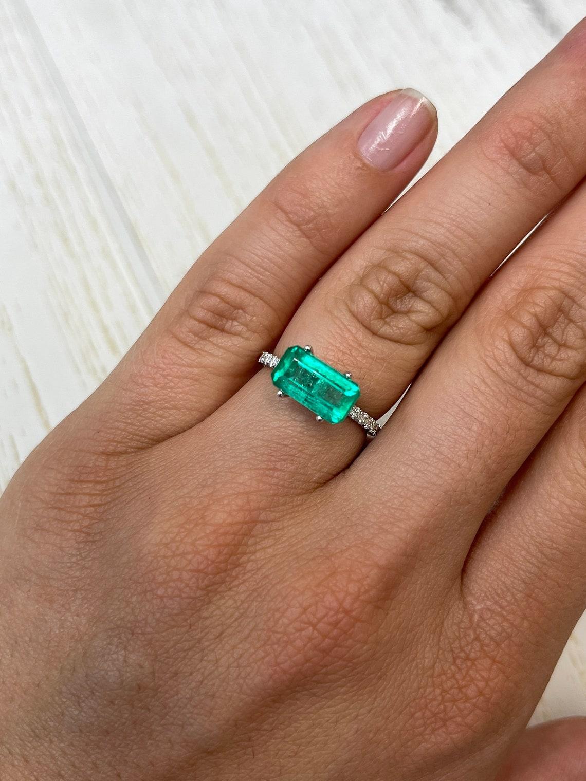 2.70ct Yellowish Elongated Emerald Cut Colombian Gem: 11.4x6 Genuine May For Sale 2