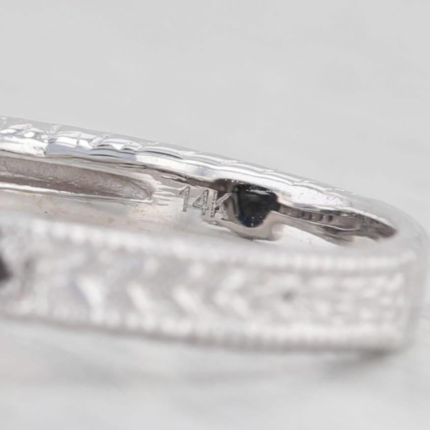 2.70ctw Black Diamond Ring 14k White Gold Size 6 Engagement in vendita 3