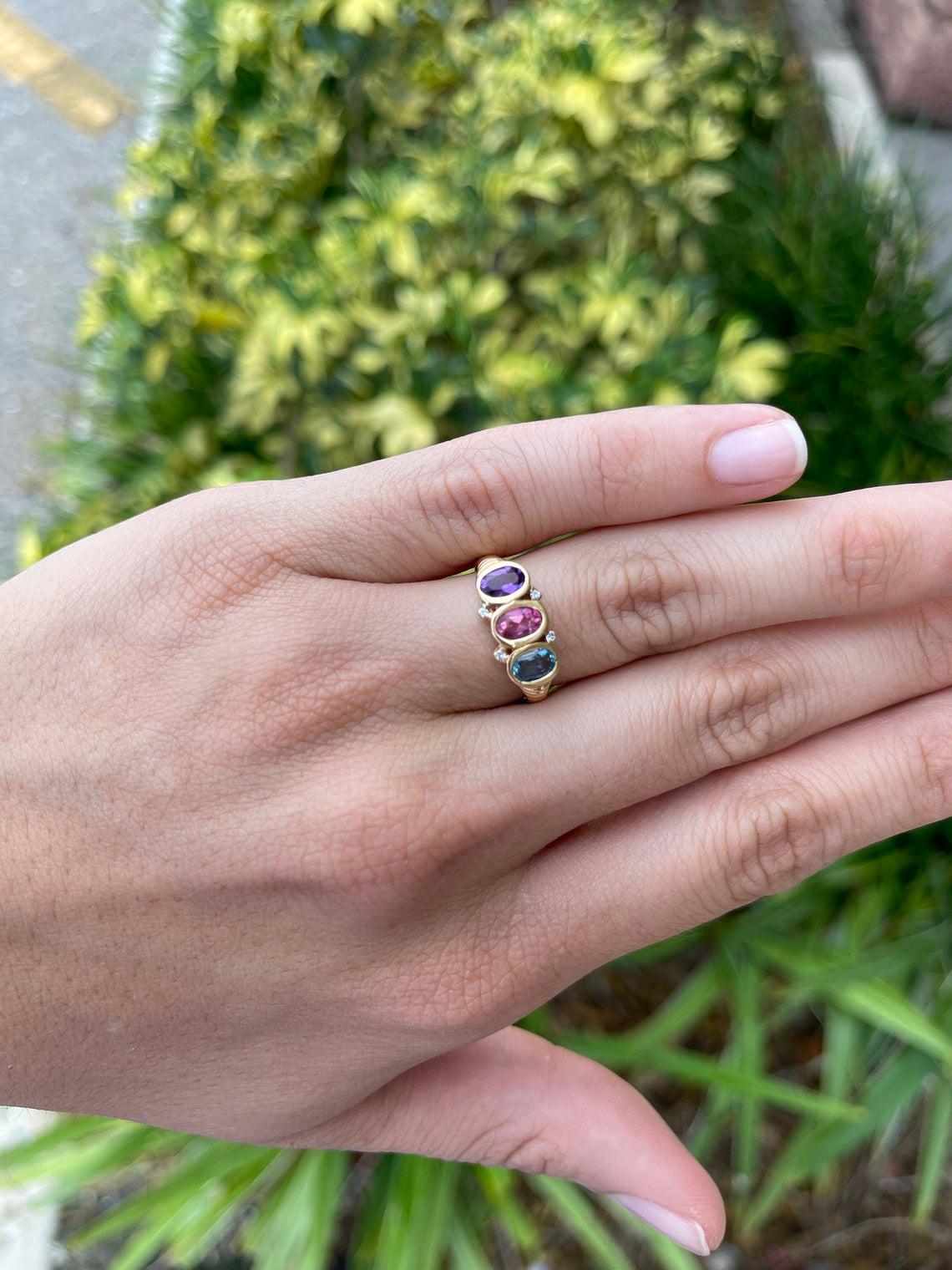 Anello Cocktail con Ametista Multipietra 2,70tcw 14K In condizioni Nuovo in vendita a Jupiter, FL