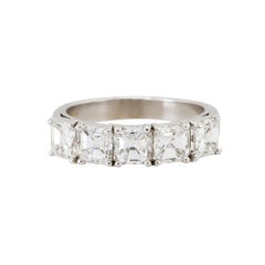 Natural Asscher-Cut Diamond, 5-Stone 14-Karat Ring In Stock