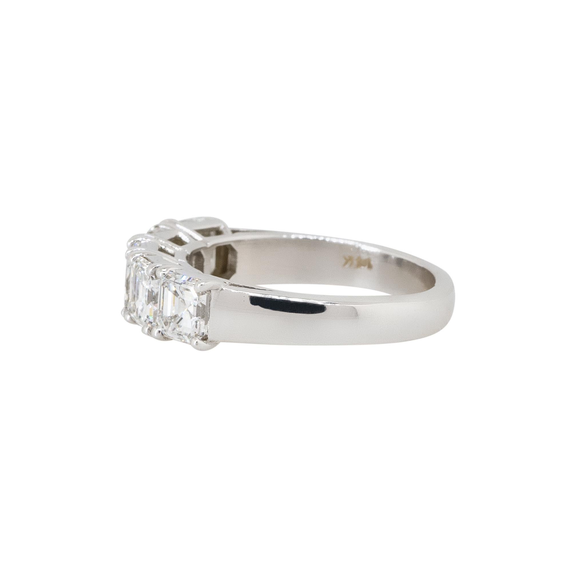 2.71 Carat Asscher Cut Five Diamond Stone Ring 14 Karat in Stock In Excellent Condition For Sale In Boca Raton, FL