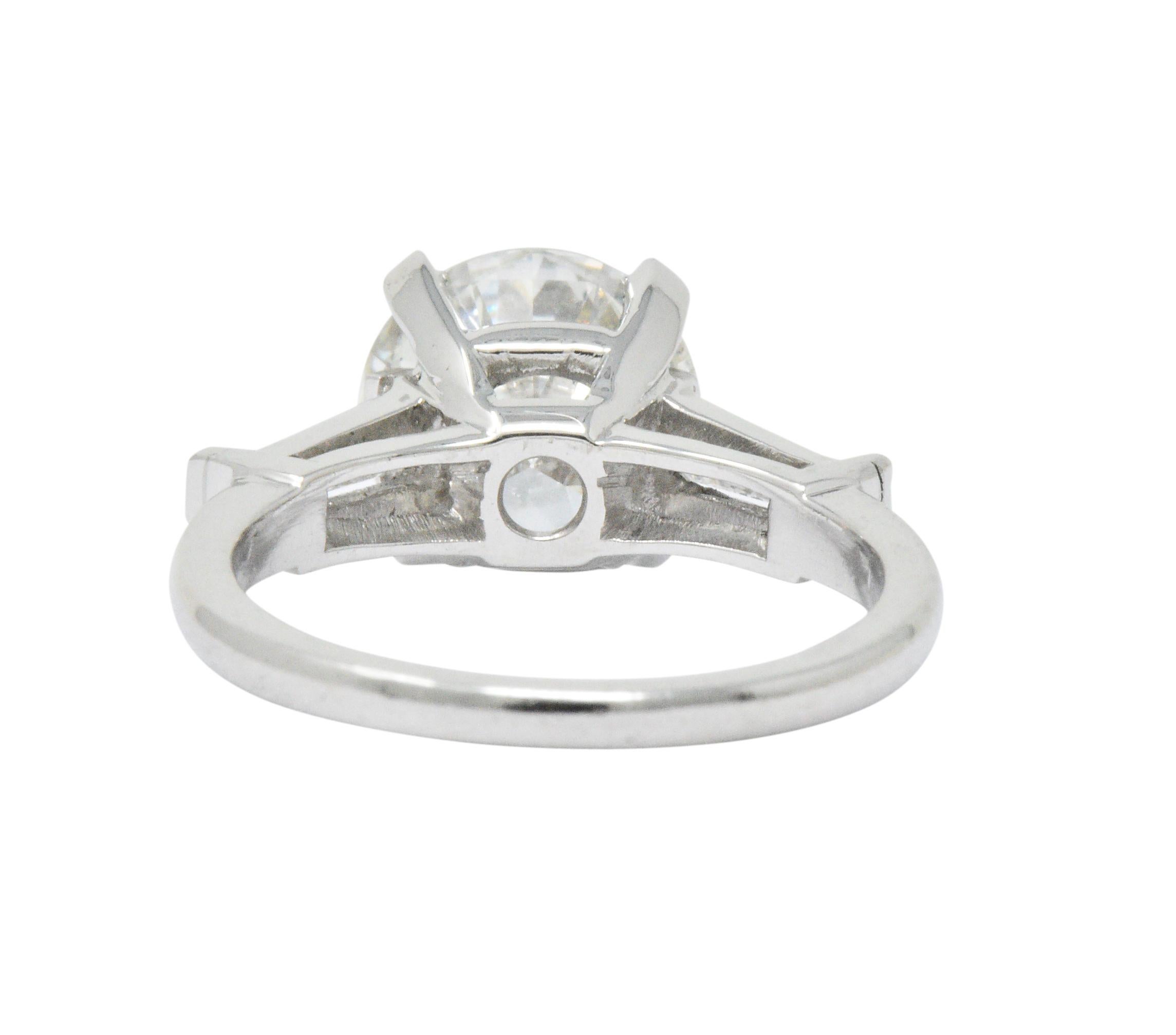 2.71 Carat Brilliant Diamond Platinum Engagement Ring GIA In Excellent Condition In Philadelphia, PA