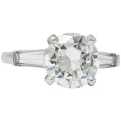 2.71 Carat Brilliant Diamond Platinum Engagement Ring GIA