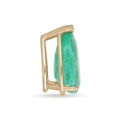 2.71 Carat Colombian Emerald Three Prong Solitaire Slider Pendant Gold 14K