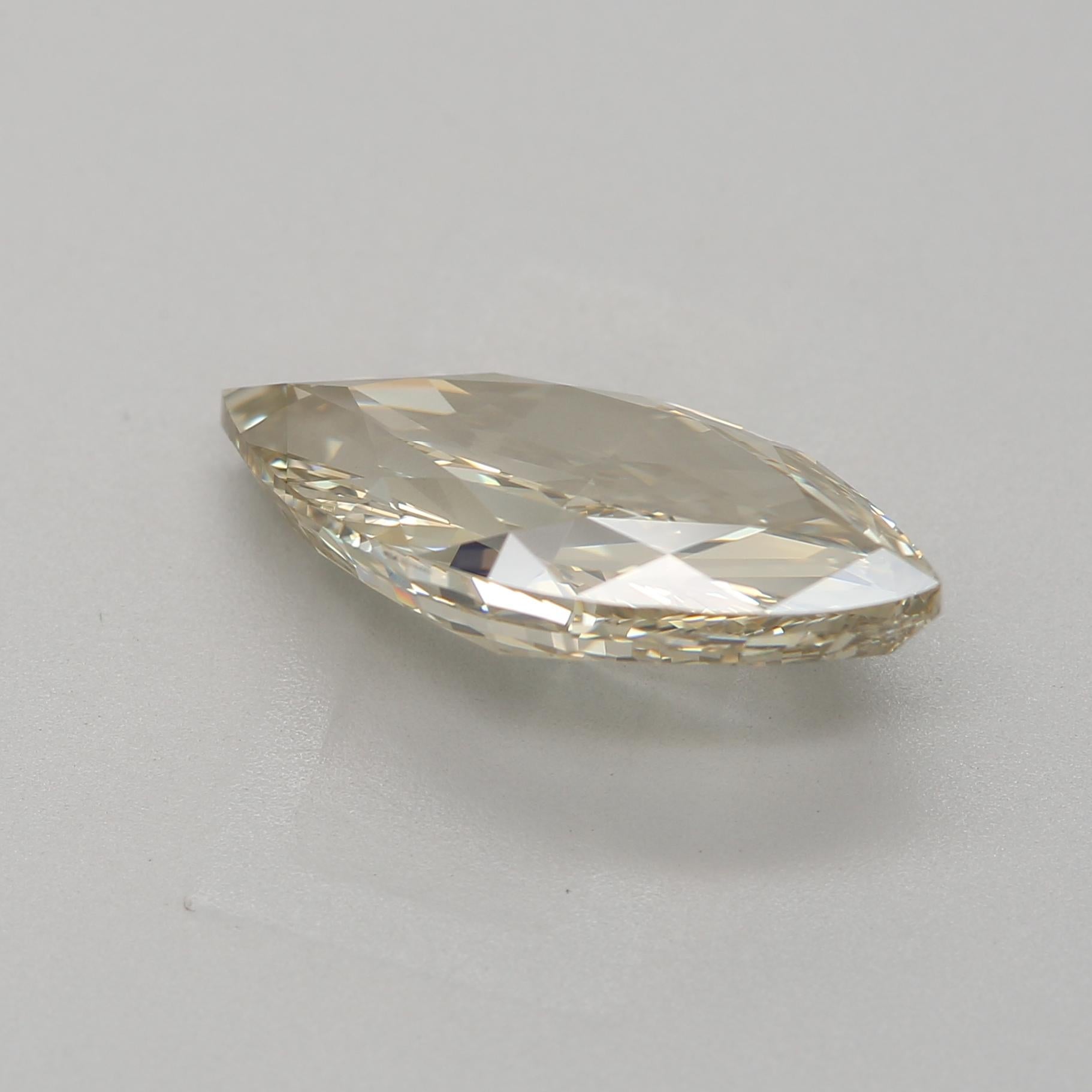 Marquise Cut 2.71-CARAT FANCY BROWNISH GREENISH YELLOW - Marquise VVS2-CLARITY GIA SKU- 7652 For Sale