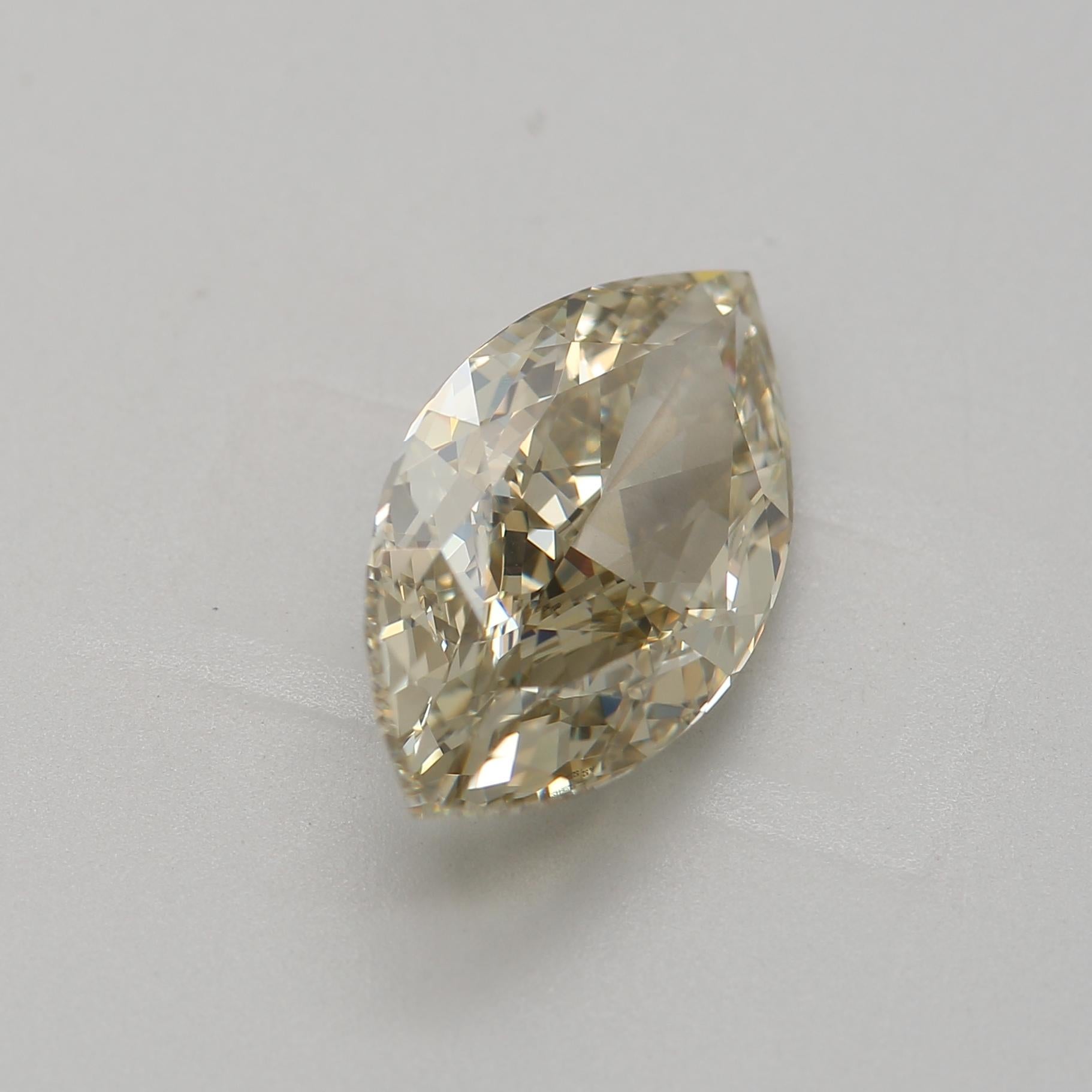2.71-CARAT FANCY BROWNISH GREENISH YELLOW - Marquise VVS2-CLARITY GIA SKU- 7652 In New Condition For Sale In Kowloon, HK