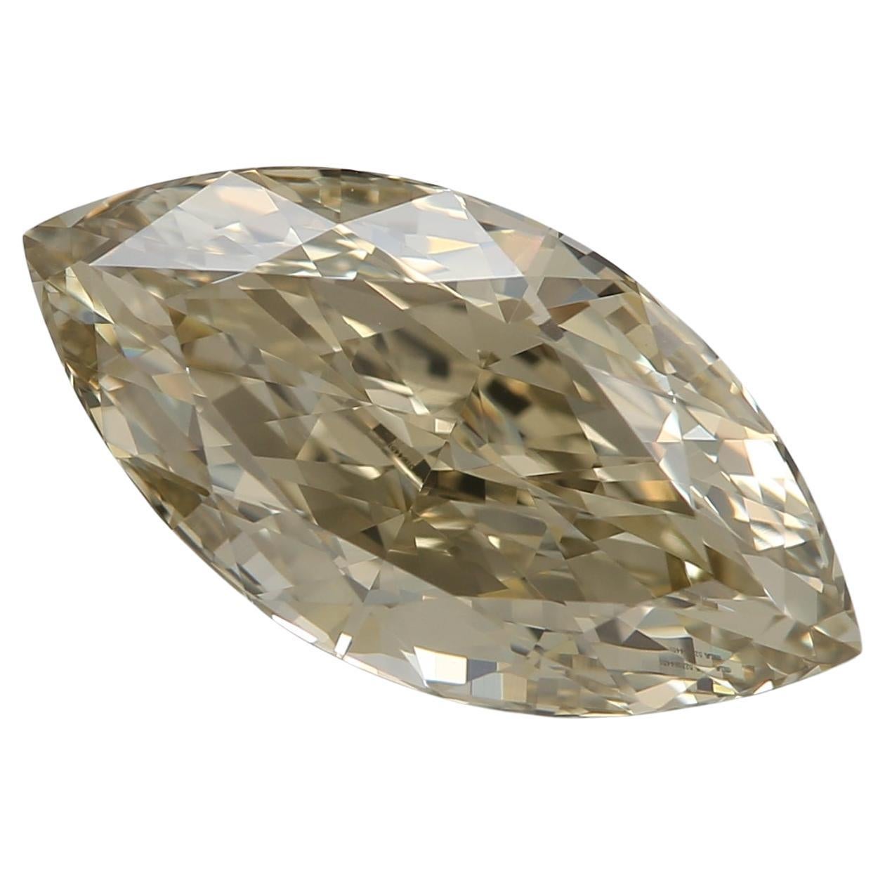 2.71-CARAT FANCY BROWNISH GREENISH YELLOW - Marquise VVS2-CLARITY GIA SKU- 7652 For Sale