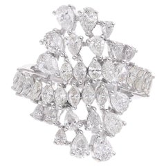 2.71 Carat Marquise & Pear Diamond Cocktail Ring 14 Karat White Gold Jewelry