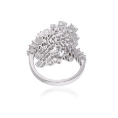 2.71 Carat Marquise & Pear Diamond Cocktail Ring 18 Karat White Gold Jewelry