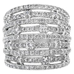 Roman Malakov 2.71 Carat Total Round Brilliant Diamond Nine-Row Fashion Ring
