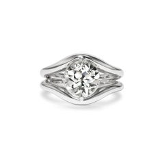 2.71 Carat Round Brilliant Statement Brilliant White 14K White Gold Quiet Power