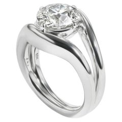 2.71 Carat Round Brilliant Statement Brilliant White 14K White Gold Quiet Power