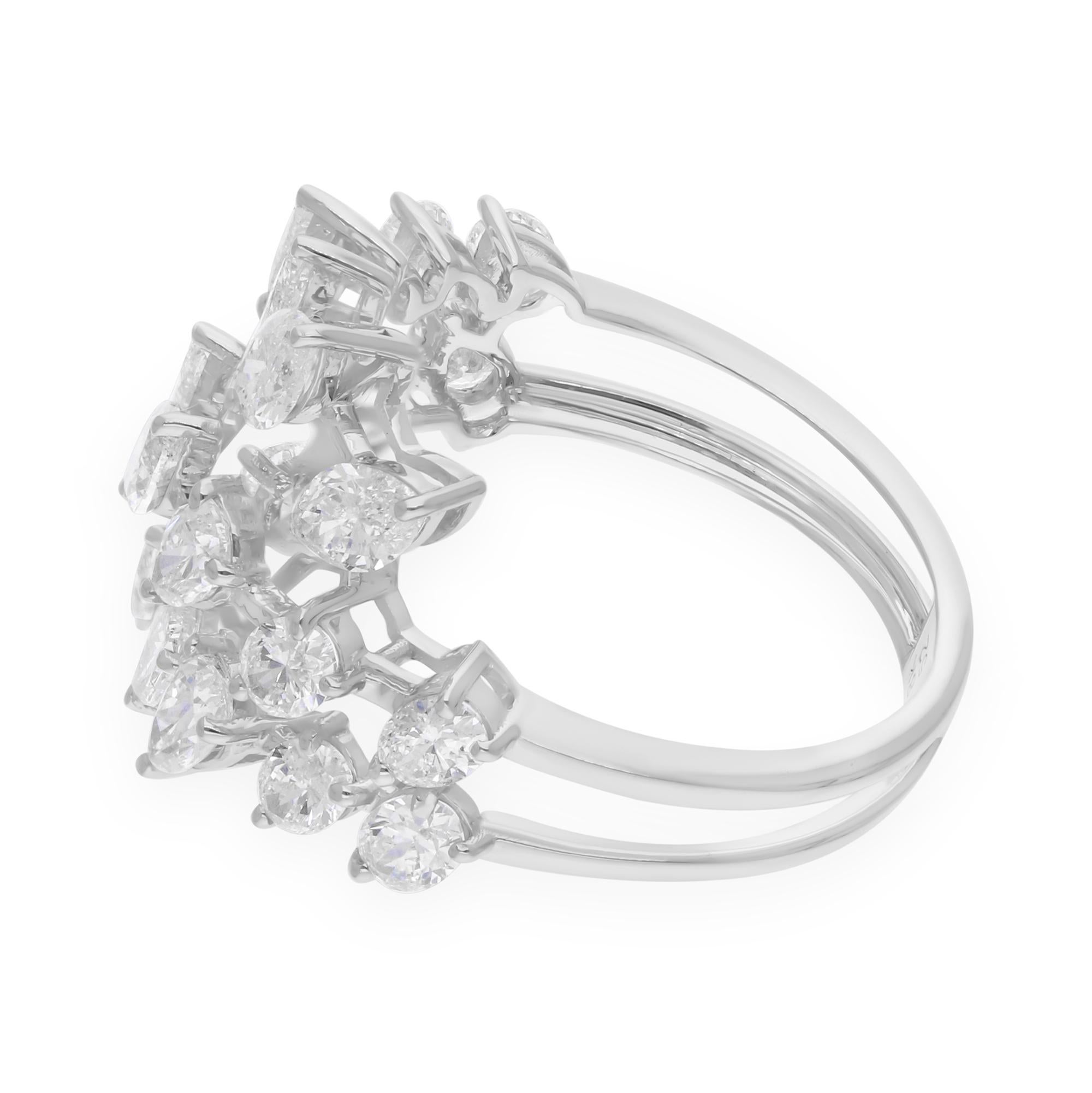 2,71 Carati SI Chiarezza HI Colore Pera Marquise Anello di Diamanti 18 Carati Oro Bianco In condizioni Nuovo in vendita a Diera, Dubai