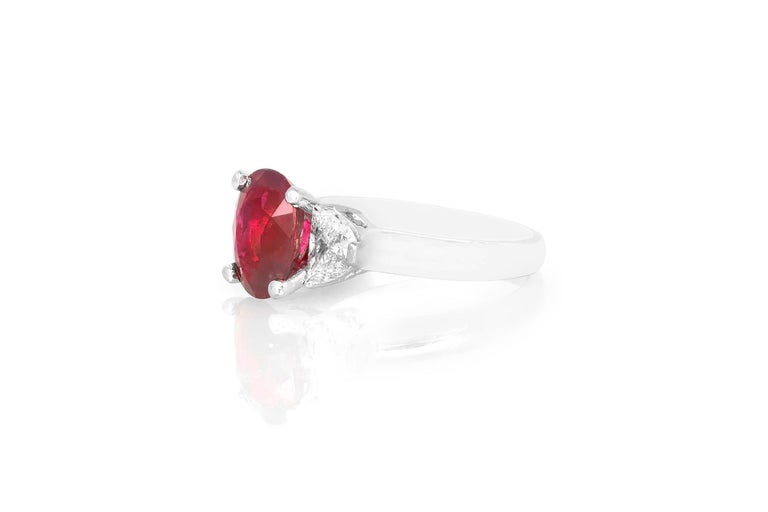 2.71 Carat Oval Shaped Ruby and Diamond Ring For Sale (Free Shipping ...