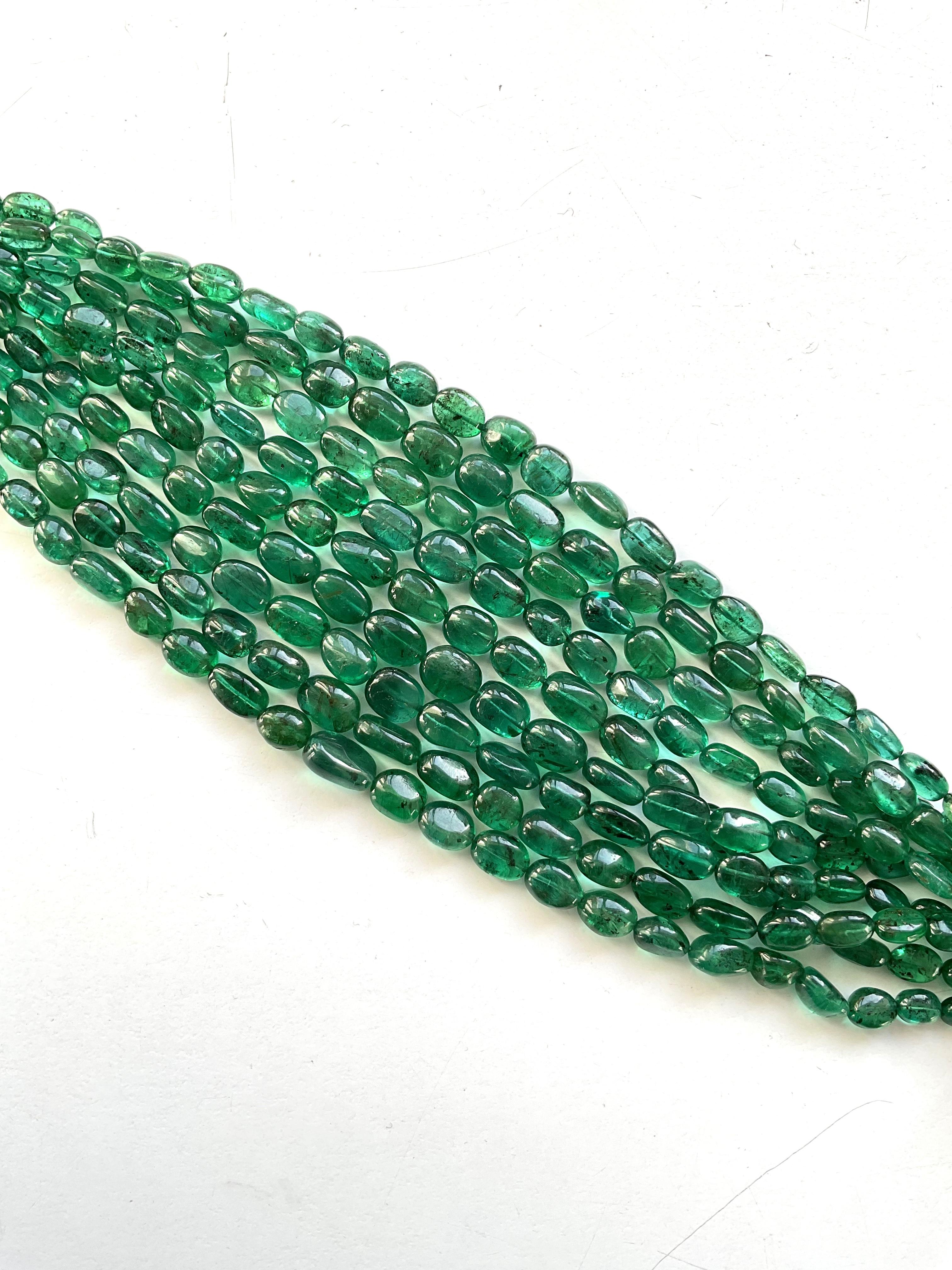 Emerald Cut 271.50 Carats Zambian Natural Emerald Plain Tumbled For Fine Jewelry Gemstone For Sale