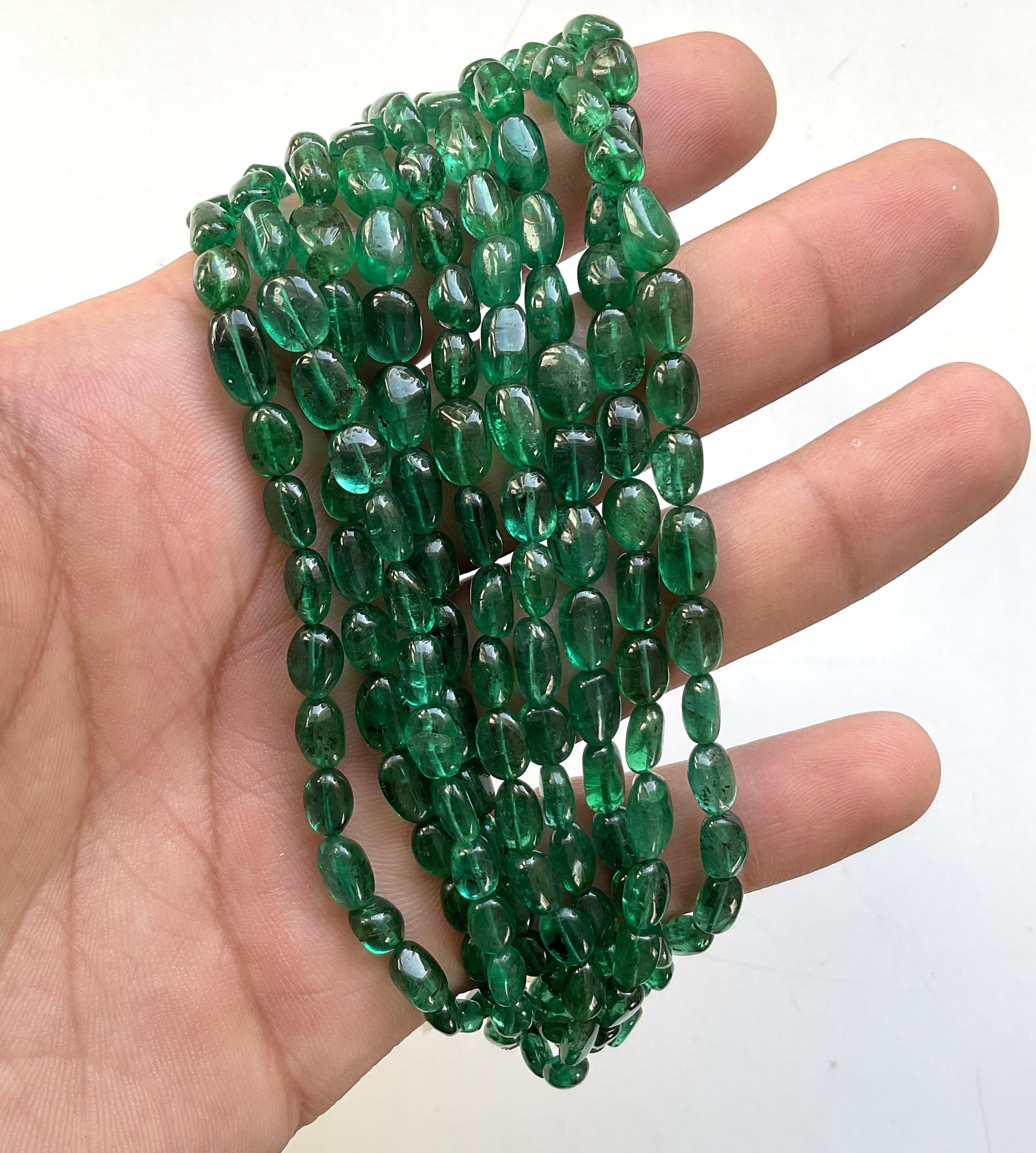 271,50 Karat Sambischer Natürlicher Smaragd Plain Getrommelt Für Feines Schmuckstück Edelstein für Damen oder Herren im Angebot