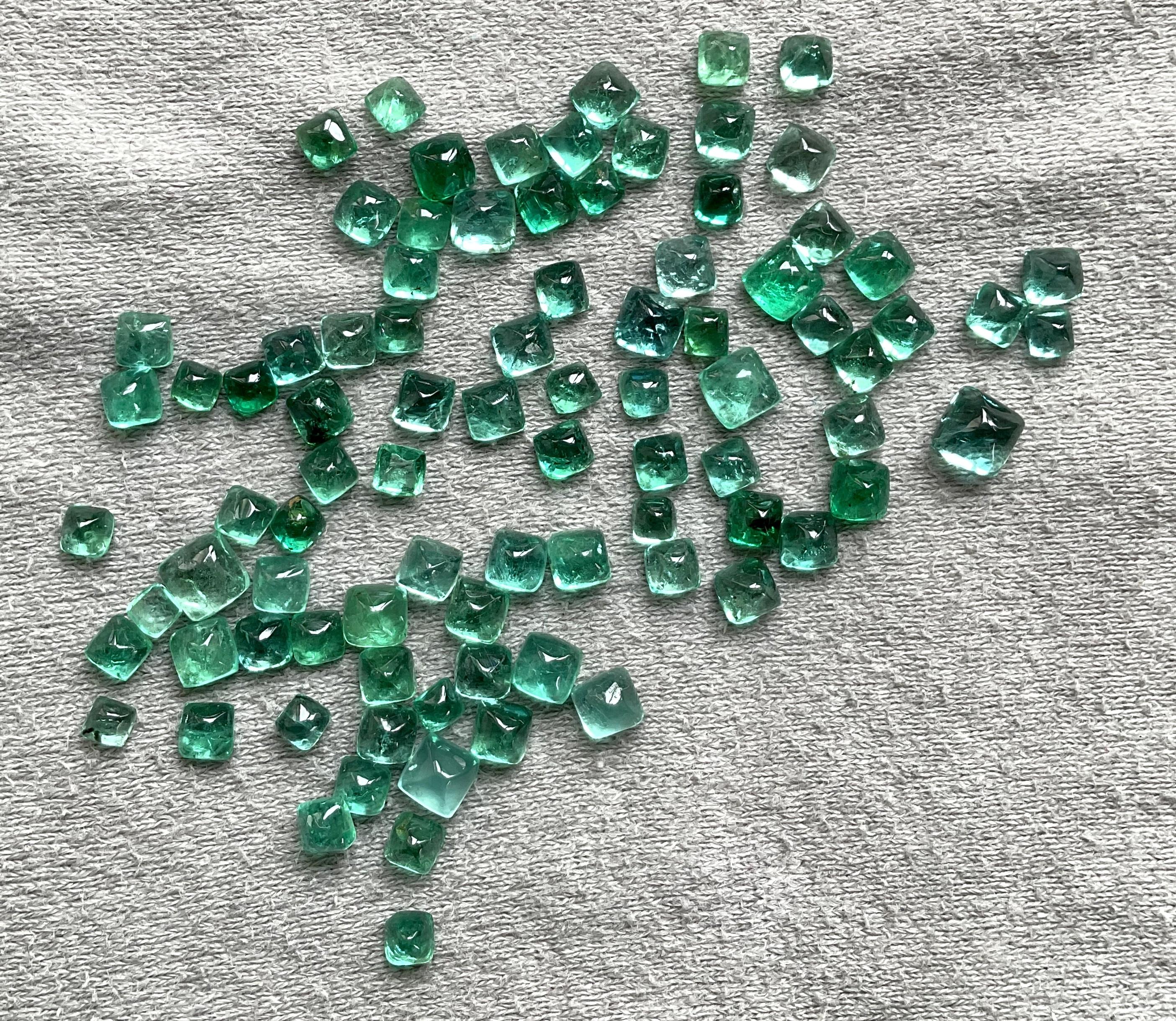 Art Deco 27.19 Carats Zambian Emerald Sugarloaf Cabochon For Fine Jewelry Natural Gem For Sale