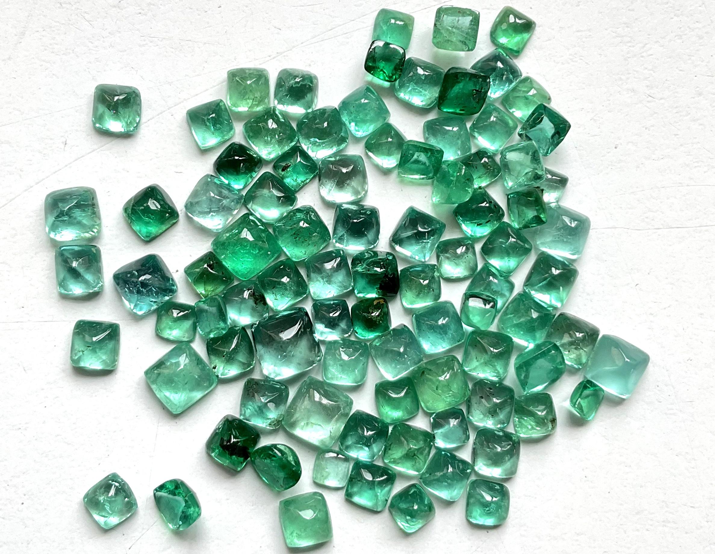 27.19 Carats Zambian Emerald Sugarloaf Cabochon For Fine Jewelry Natural Gem In New Condition For Sale In Jaipur, RJ
