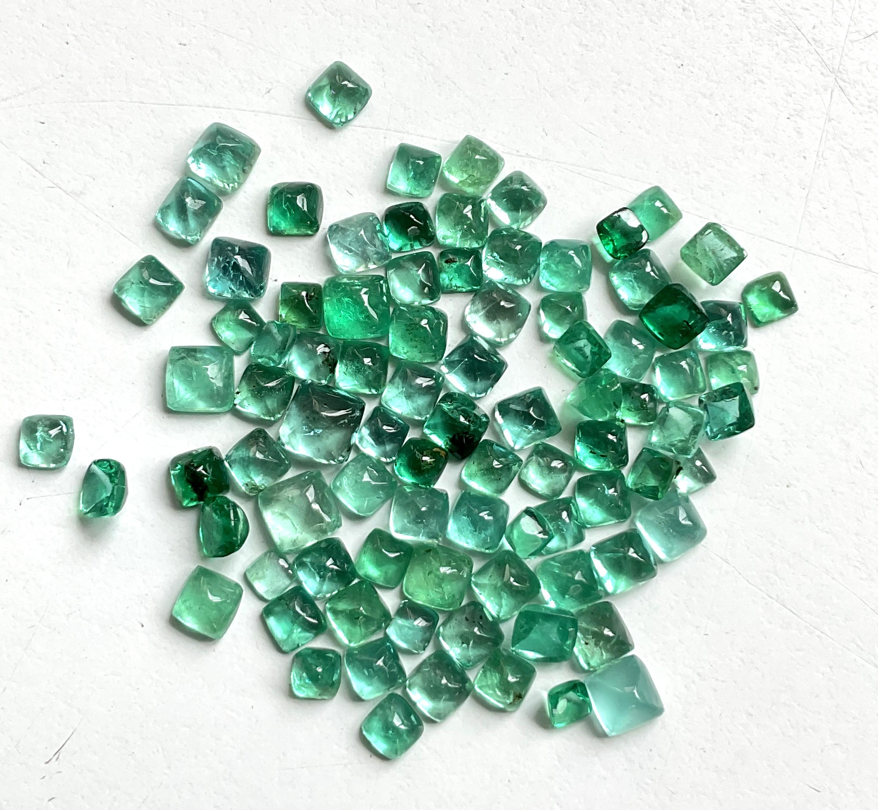 27.19 Carats Zambian Emerald Sugarloaf Cabochon For Fine Jewelry Natural Gem For Sale 2