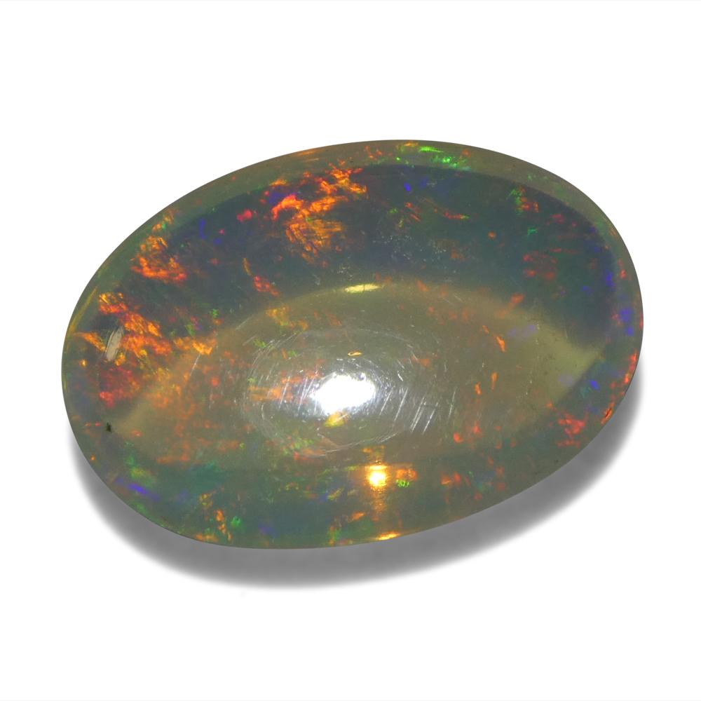 2.71 Karat ovaler Opal aus weißem Cabochon-Kristall aus Äthiopien im Angebot 6