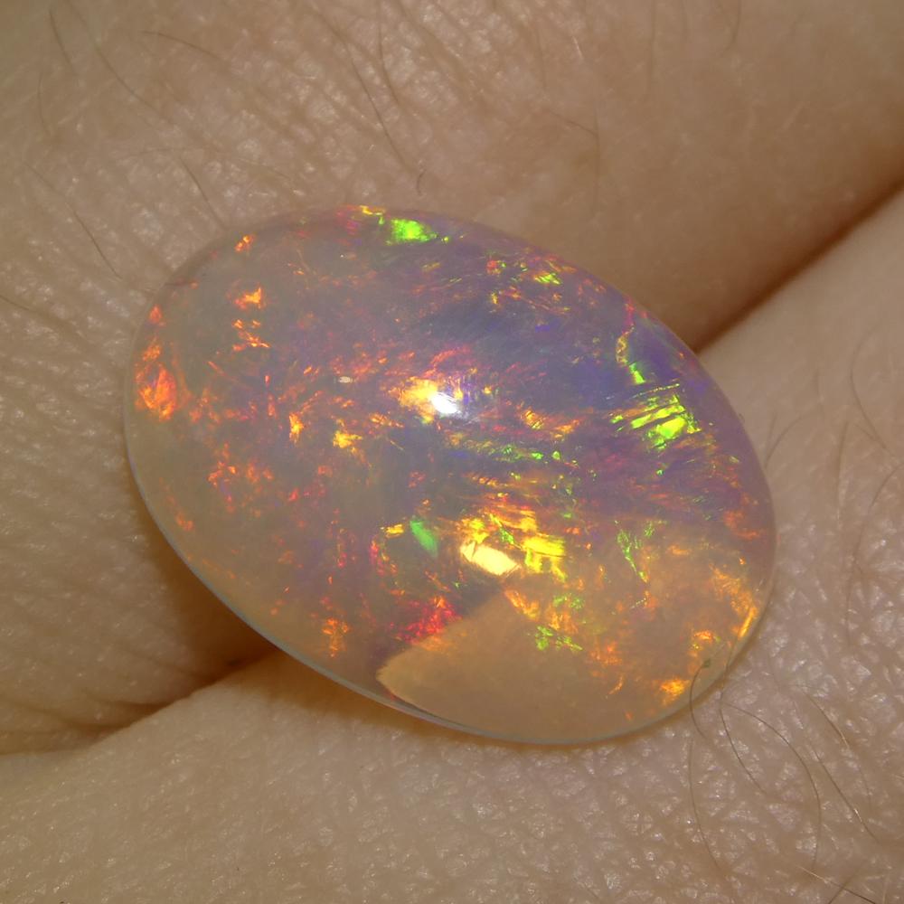 2.71 Karat ovaler Opal aus weißem Cabochon-Kristall aus Äthiopien im Angebot 8