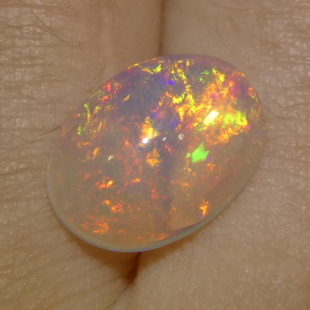 2.71 Karat ovaler Opal aus weißem Cabochon-Kristall aus Äthiopien im Angebot 9