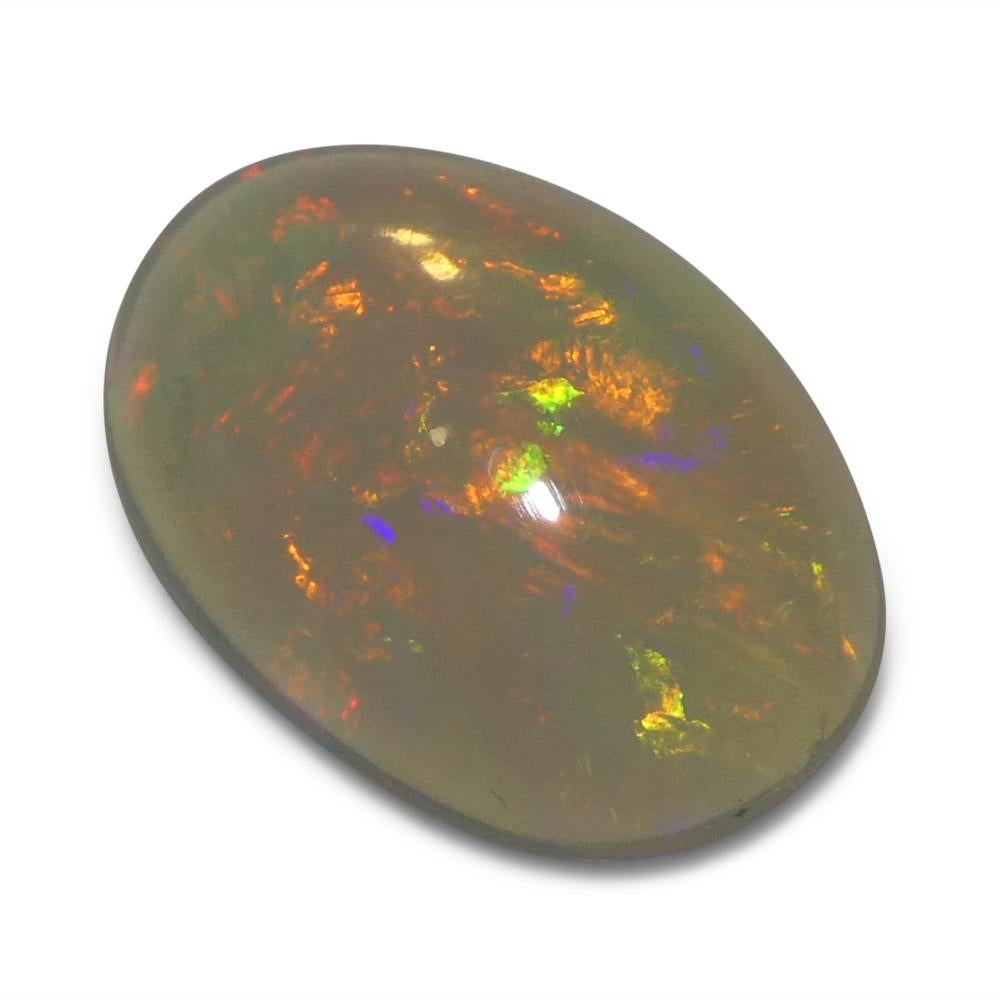 2.71 Karat ovaler Opal aus weißem Cabochon-Kristall aus Äthiopien im Angebot 3
