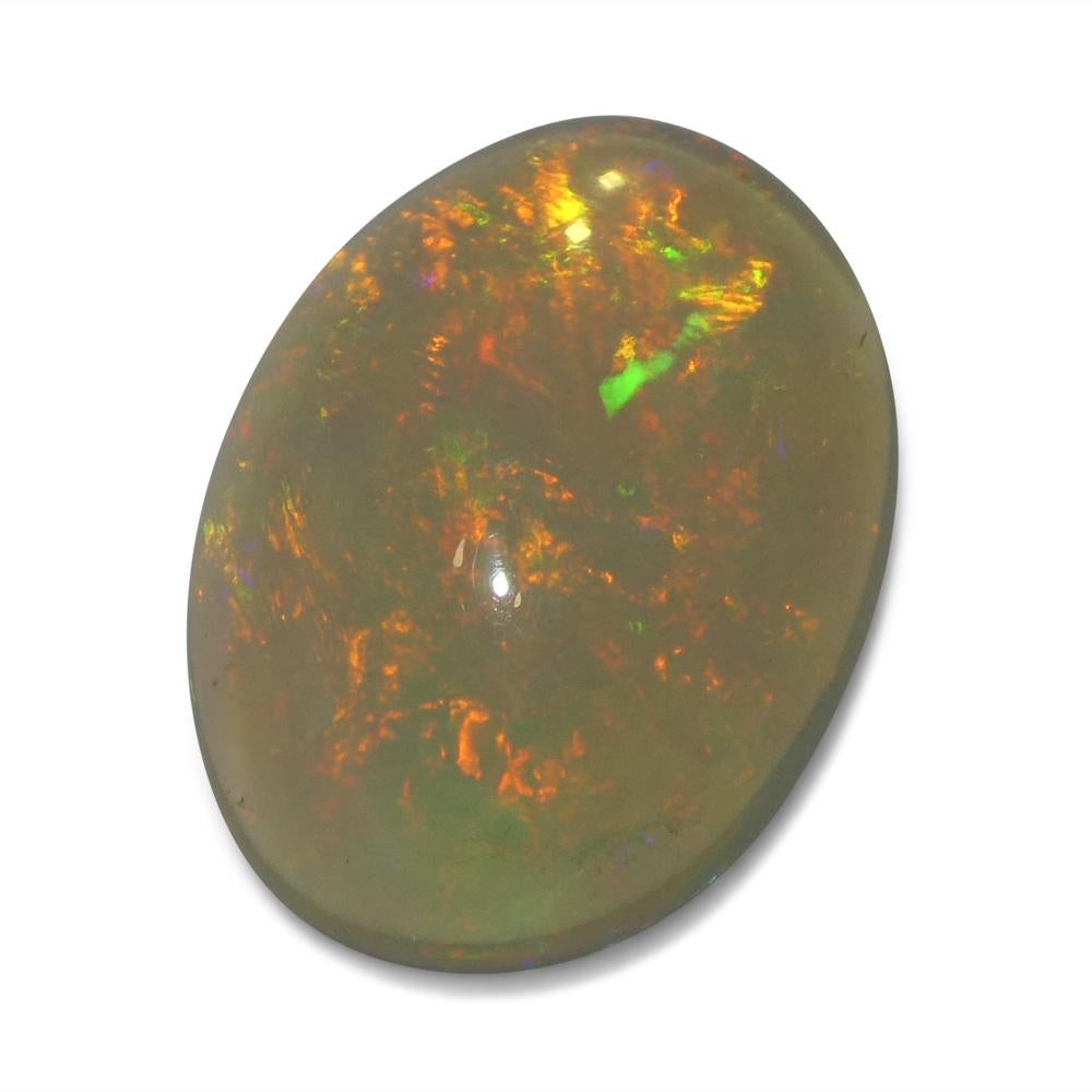 2.71 Karat ovaler Opal aus weißem Cabochon-Kristall aus Äthiopien im Angebot 5