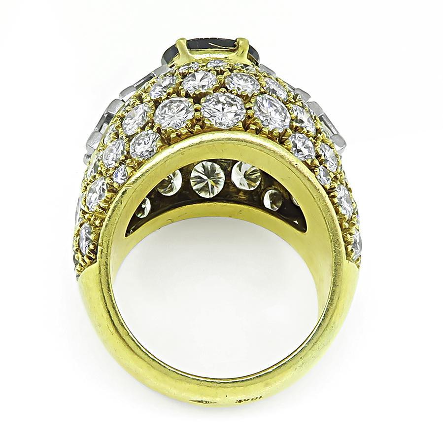 Goldring mit 2,71 Karat Saphir und 5,75 Karat Diamant im Zustand „Gut“ im Angebot in New York, NY