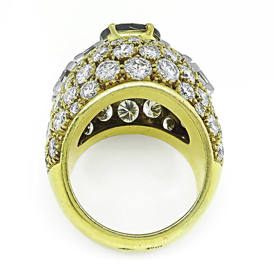 Bague en or 2.71ct saphir 5.75ct diamant Bon état - En vente à New York, NY