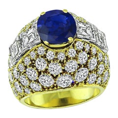 Anello in oro con zaffiro da 2,71 carati e diamanti da 5,75 carati
