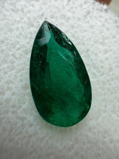 2.72 Carat 13.8x7.6 Deep Green Zambian Emerald - Pear-Cut May Birthstone Gem